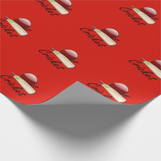 クリケットのこうもりとボールはラベルを貼っていた。 ラッピングペーパー (角)