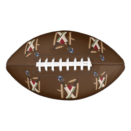 クリケットのウィケット、こうもり、ボール。 アメリカンフットボール (正面)