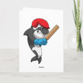 クリケットのクジラがクリケットのバットで カード (裏面)