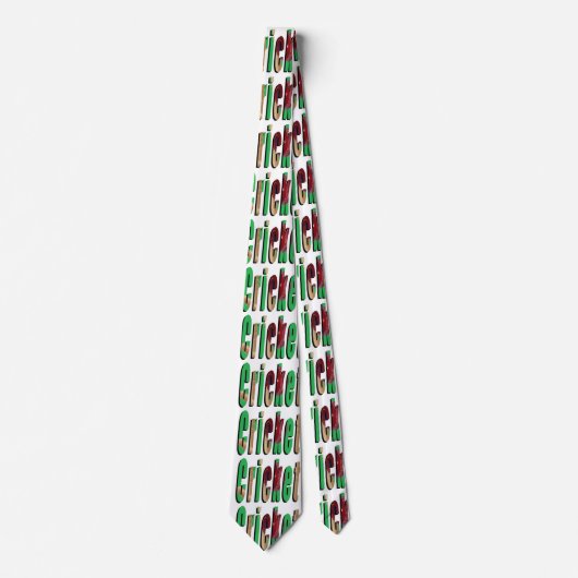 クリケットのゲームのロゴユニセックス、シルキーのネクタイ。 ネクタイ (正面)