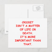 クリケットのジョーク ポストカード (正面/裏面)