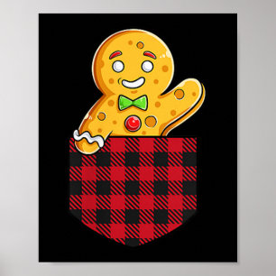 クリケットのジンジャーブレッドマン 面白いクリスマスクッキーボーイ ポスター