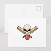 クリケットのスケルトン クリケットバット付き ポストカード (正面/裏面)