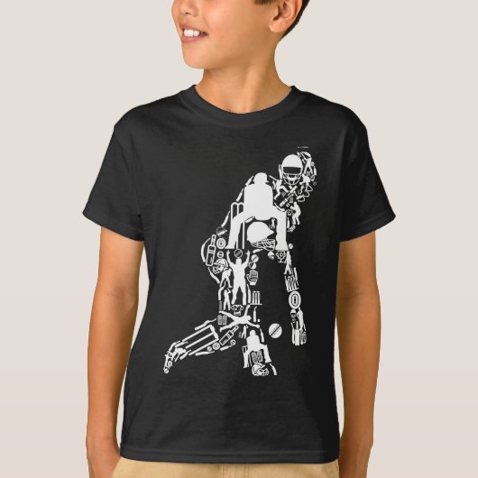 クリケットのスポーツシンボルズクリケット選手 Tシャツ (正面)