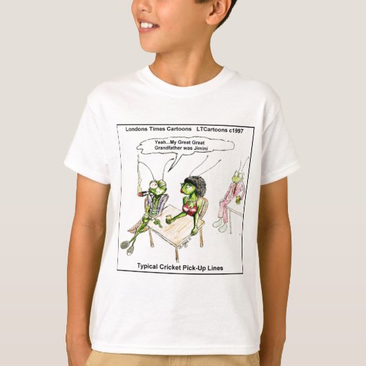 クリケットのダメ元恋愛ジョークTシャツ Funny Tシャツ (正面)