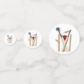 クリケットのヘルメット、こうもり、ボール コンフェッティ (正面)