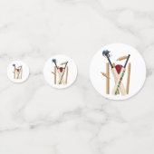 クリケットのヘルメット、こうもり、ボール コンフェッティ (裏面)