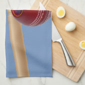 クリケットのボールが切り株を打った。 キッチンタオル (四つ折り)