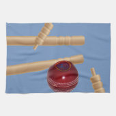 クリケットのボールが切り株を打った。 キッチンタオル (横)