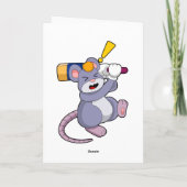 クリケットのマウス クリケットバットあり カード (裏面)