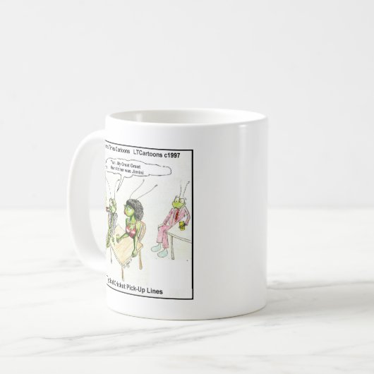 クリケットの拾い上げラインおもしろい コーヒーマグカップ (正面左)