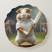 クリケットの熱狂：モルモットの大試合 ラウンドクッション (裏面)