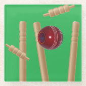 クリケットの球根と切り株 ガラスコースター (正面)
