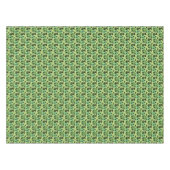 クリケットの花のパターン緑+黒 テーブルクロス (正面(横))