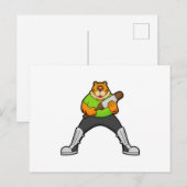 クリケットの虎 クリケットのバット付き ポストカード (正面/裏面)