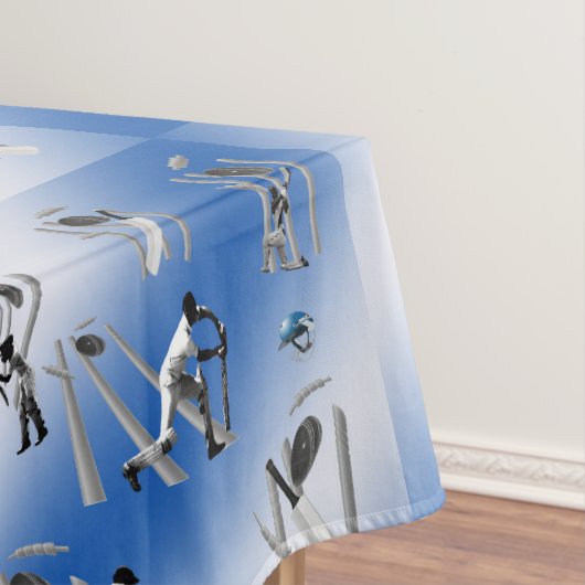 クリケットの試合。 テーブルクロス (インサイチュ)