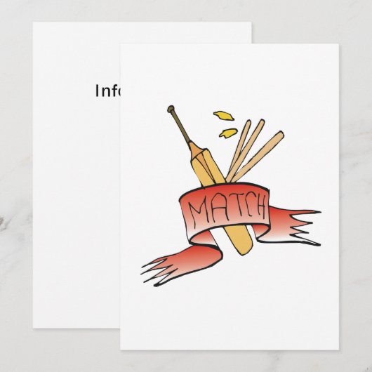 クリケットの試合 招待状 (正面/裏面)