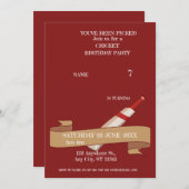 クリケットの誕生日パーティー スポーツ招待状 招待状 (正面/裏面)