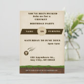 クリケットの誕生日パーティー スポーツ招待状 招待状 (スタンド正面)