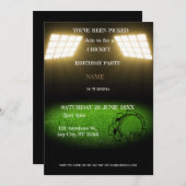 クリケットの誕生日パーティー スポーツ招待状 招待状 (正面/裏面)