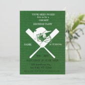 クリケットの誕生日パーティー スポーツ招待状 招待状 (スタンド正面)