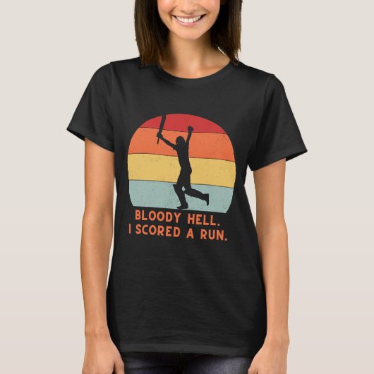 クリケットの面白いユーモアの男性の女性の仕立て Tシャツ (正面)