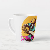 クリケットはっきりした選手スイングこうもり- Sports Vector カフェラテマグ (左アングル)