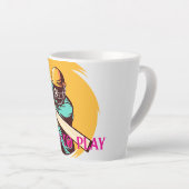 クリケットはっきりした選手スイングこうもり- Sports Vector カフェラテマグ (右アングル)