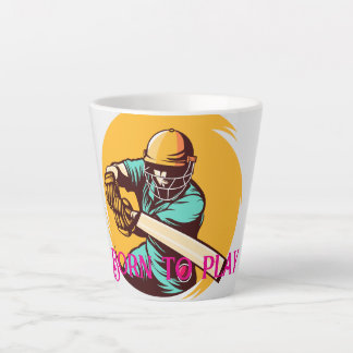 クリケットはっきりした選手スイングこうもり- Sports Vector カフェラテマグ