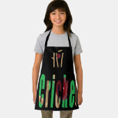 クリケットは、単語は、子供の完全なプリントエプロン エプロン (インサイチュ)