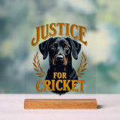 クリケットへの正義 ビンテージ犬のメモリアルTypograph アクリルサイン (ニュートラル)