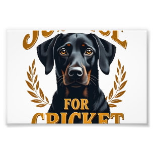 クリケットへの正義 ヴィンテージ 犬 メモリアル タイポグラフィ フォトプリント