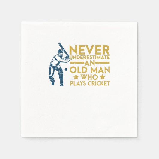 クリケットをする老人を決して過小評価しな遊い スタンダードカクテルナプキン (正面)