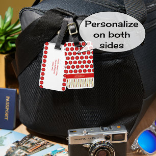 クリケットをテーマにしたパターン名前をカスタムする ラゲッジタグ