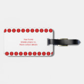 クリケットをテーマにしたパターン名前をカスタムする ラゲッジタグ (裏面横)