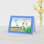 クリケットウィケット – おもしろい誕生日 カード (黄色い花)