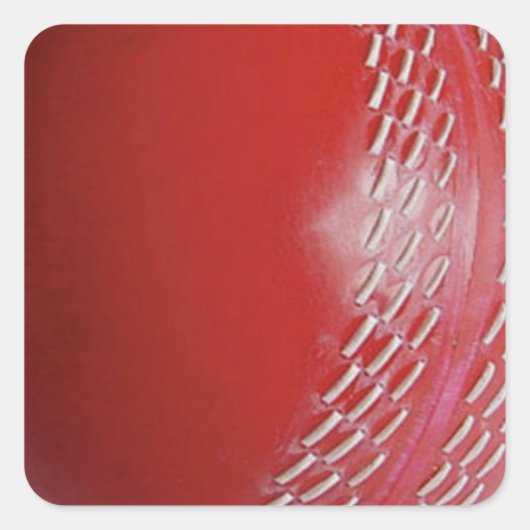 クリケットカスタマイズボールレッド スクエアシール (正面)