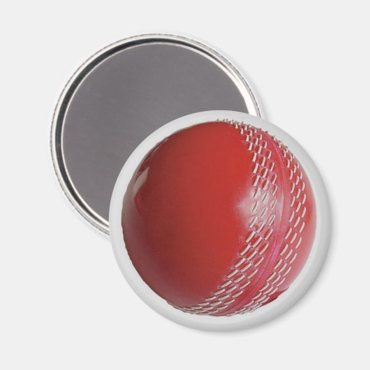 クリケットカスタマイズボールレッド マグネット (正面/裏面)