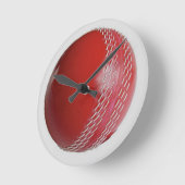 クリケットカスタマイズボールレッド ラウンド壁時計 (傾斜)