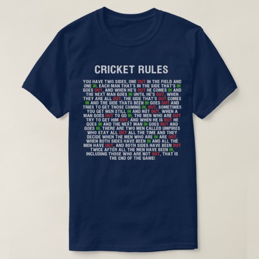 クリケットクラシックルールTシャクラシックツTシャツ Tシャツ (デザイン正面)