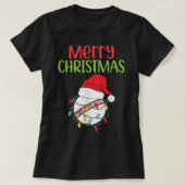 クリケットクリスマスサンタおもしろいクリスマスクリケットバ Tシャツ (デザイン正面)