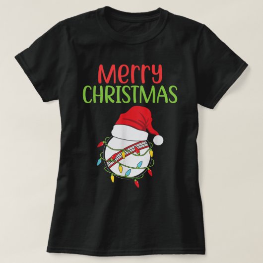 クリケットクリスマスサンタおもしろいクリスマスクリケットバ Tシャツ (デザイン正面)