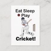 クリケットスポーツ大好きな人へ Eat Sleep Play クリケット 名刺 (正面)