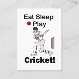 クリケットスポーツ大好きな人へ Eat Sleep Play クリケット 名刺