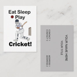 クリケットスポーツ大好きな人へ Eat Sleep Play クリケット 名刺