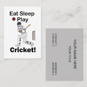 クリケットスポーツ大好きな人へ Eat Sleep Play クリケット 名刺