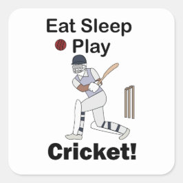 クリケットスポーツ Eat Sleep Play クリケット スクエアシール