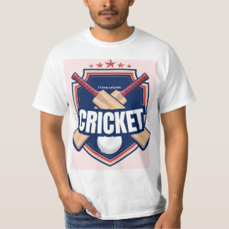クリケットバットとボールとテキスト Tシャツ