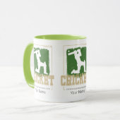 クリケットバットマンヴィンテージ投手の選手コーチ マグカップ (正面左)