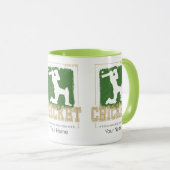 クリケットバットマンヴィンテージ投手の選手コーチ マグカップ (正面右)